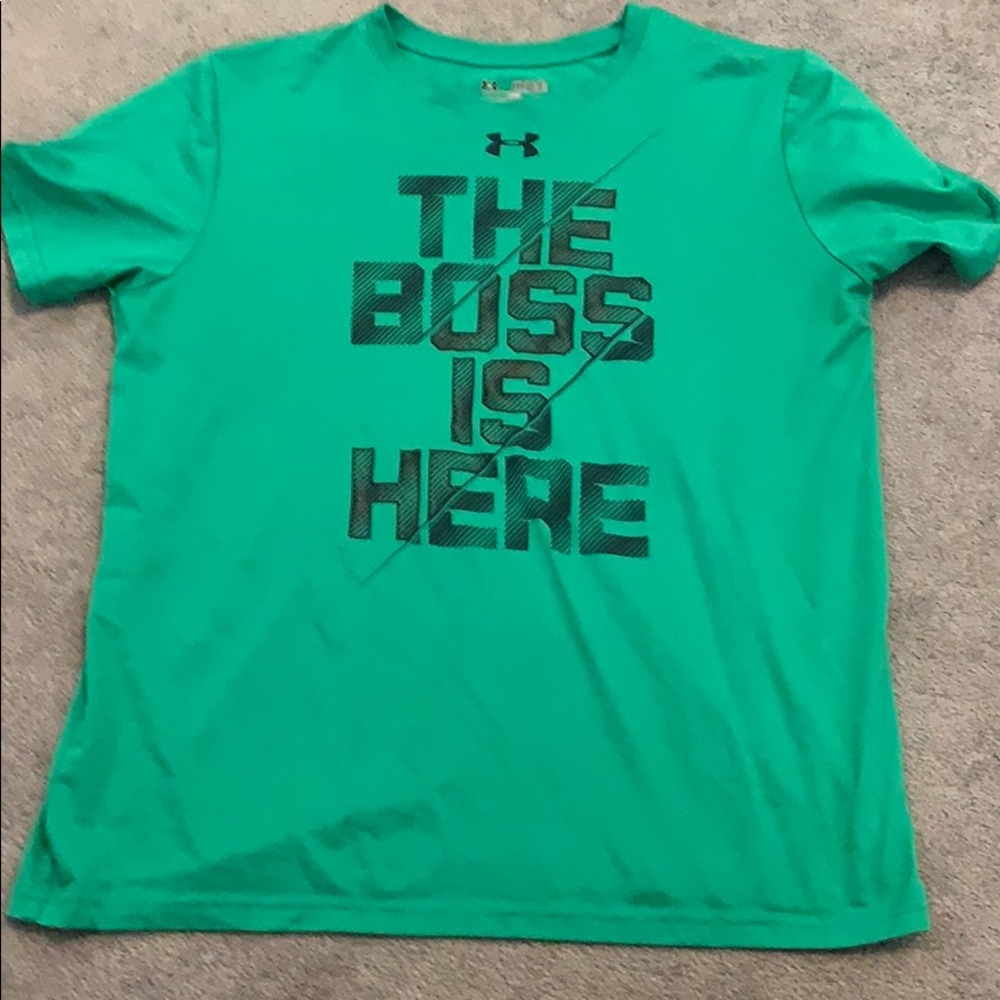 Under armor green shirt sleeve quick dry